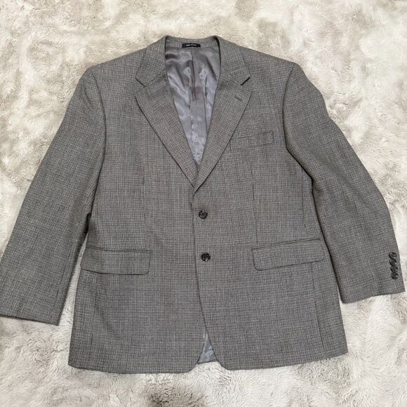 Lauren Ralph Lauren Men’s Houndstooth‎ Blazer 44S 100% Lambswool Gray Sport Coat - Picture 1 of 10
